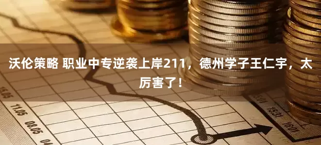 沃伦策略 职业中专逆袭上岸211，德州学子王仁宇，太厉害了！