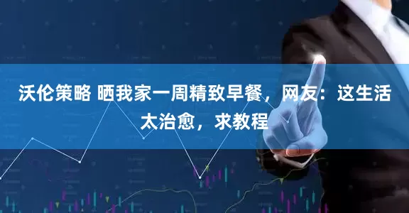 沃伦策略 晒我家一周精致早餐，网友：这生活太治愈，求教程